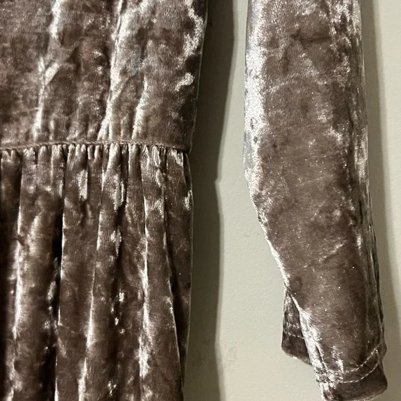 Wanna B medium crushed velvet dress 3/4 sleeve elastic waist has pockets unlined - Picture 7 of 15